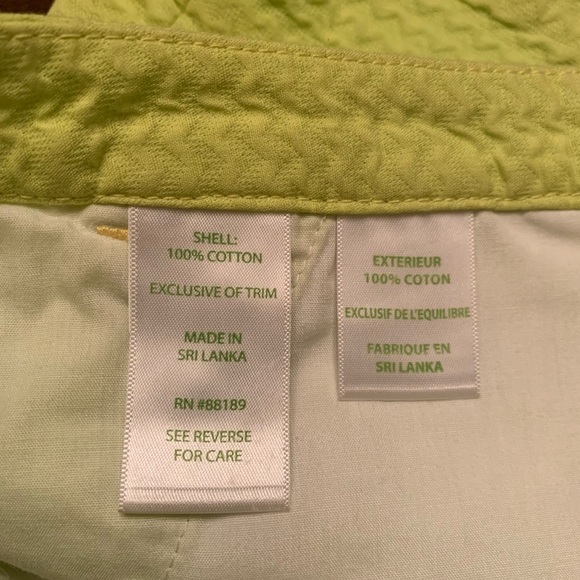 Lily Pulitzer Shorts Yellow/Green Women’s 0 100% Cotton - Picture 3 of 4